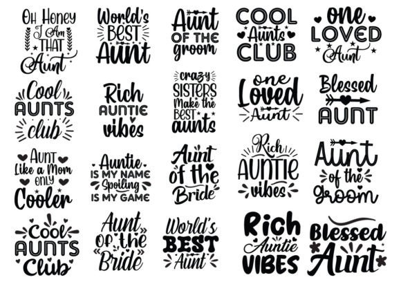 Aunt SVG Bundle for T-Shirt Designs