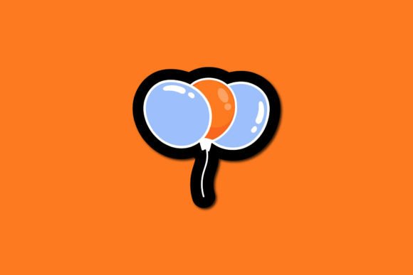 Birthday Sticker Icon Balloon Graphics and Icons