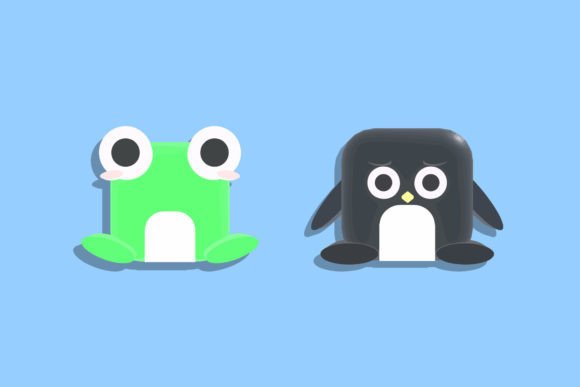Frog Penguin Animal Sticker Graphics and Icons