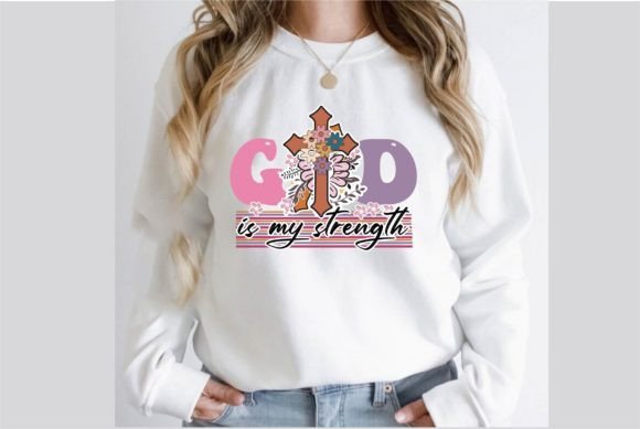 God is My Strength Retro SVG Design