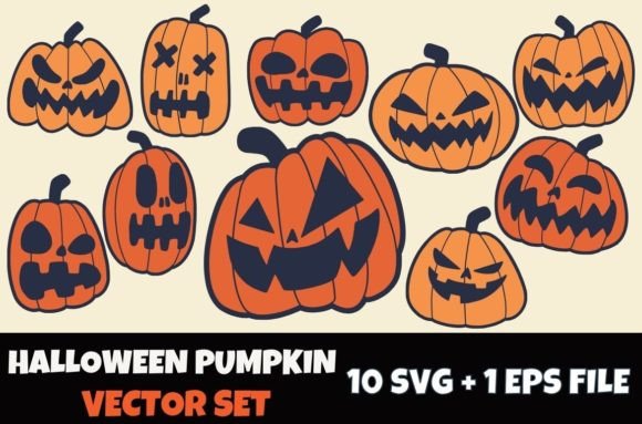 Halloween Pumpkin Smile Illustration SVG