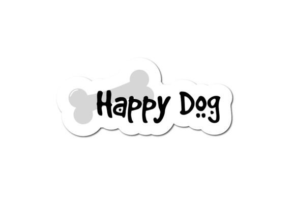 Happy Dog Sticker Graphics & Icons