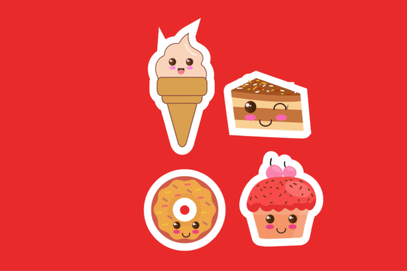 Kawaii Sticker Bakery Mini Icon Graphics