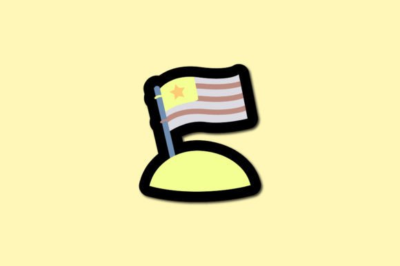 Space Sticker Icon Moon Landing Graphics