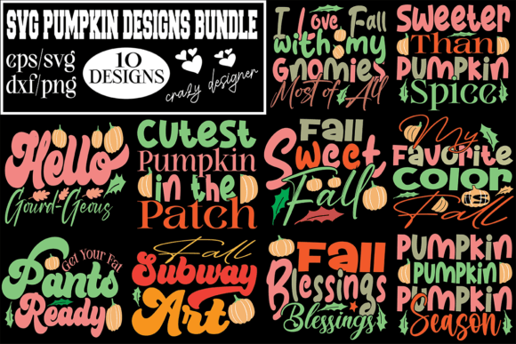 Svg Pumpkin Designs Bundle: Graphics and Print Templates