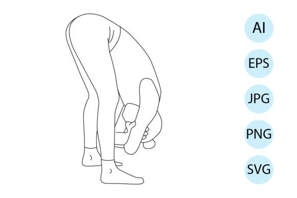 Yoga in Standing Forward Bend Pose Graphics